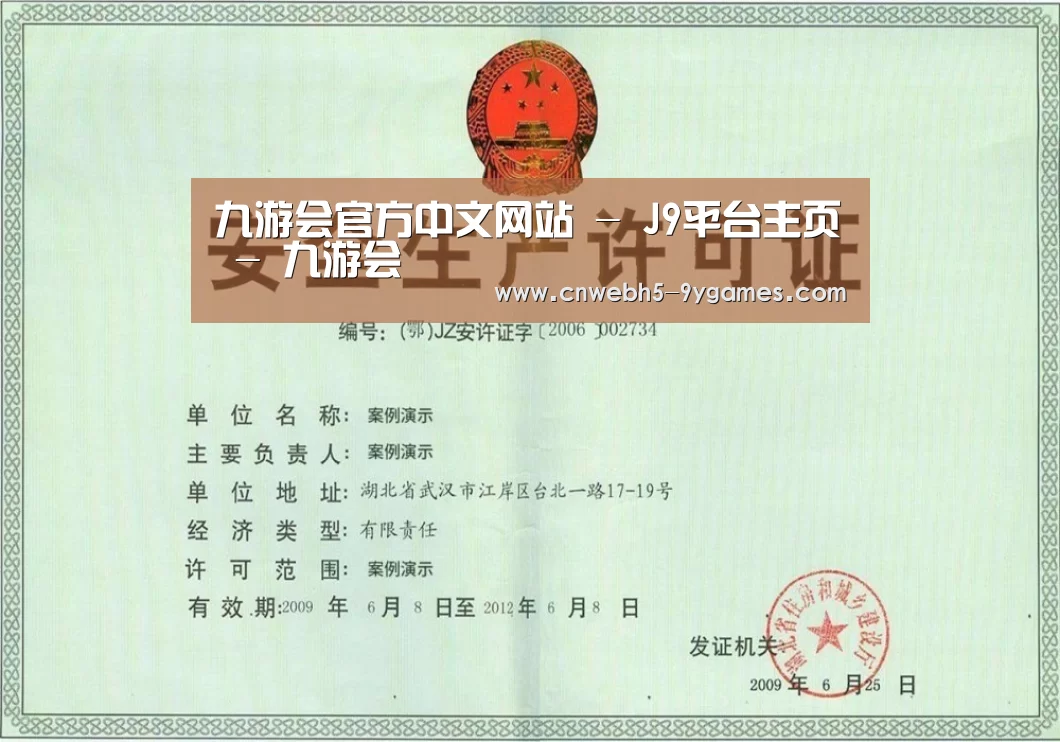 九游荣誉证书三